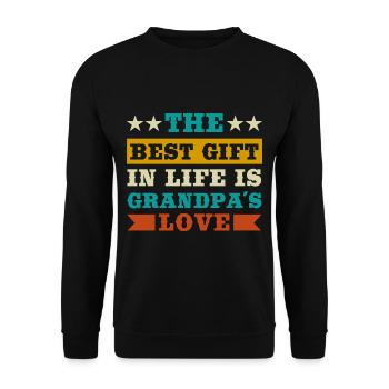 Bester Opa Aller Zeiten Großvater Gramps - Unisex Pullover - Schwarz - Vorne - Alina (178cm) & Michal (187cm)