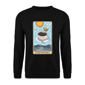 Tarot Card Reader Hot Coffee Drinker Caffeine - Unisex Sweatshirt - black - Front - Alina (178cm) & Michal (187cm)