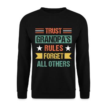 Bester Opa Aller Zeiten Großvater Gramps - Unisex Pullover - Schwarz - Vorne - Alina (178cm) & Michal (187cm)