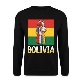 Bolivia flag, Bolivian flag - Unisex Sweatshirt - black - Front - Alina (178cm) & Michal (187cm)