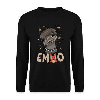 Emo Boy Emo Girl Emu Bird Emocore Punk Ästhetik - Unisex Pullover - Schwarz - Vorne - Alina (178cm) & Michal (187cm)