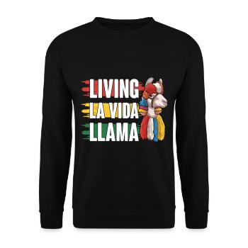 Bolivien Flagge Bolivianische Alpaka-liebhaber - Unisex Pullover - Schwarz - Vorne - Alina (178cm) & Michal (187cm)