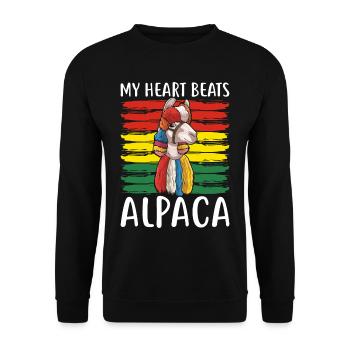 Bolivia flag, Bolivian flag - Unisex Sweatshirt - black - Front - Alina (178cm) & Michal (187cm)