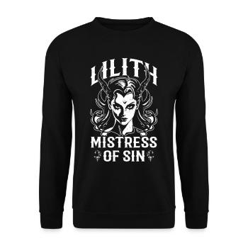 Lilith, Démon, Gothique, Mythologie, Folklore, - Sweat-shirt Unisexe - noir - Devant - Alina (178cm) & Michal (187cm)