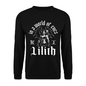 Lilith, Démon, Gothique, Mythologie, Folklore, - Sweat-shirt Unisexe - noir - Devant - Alina (178cm) & Michal (187cm)