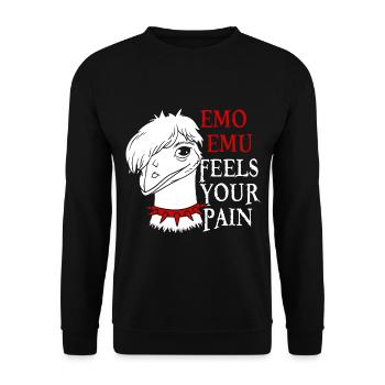 Emo Boy Emo Girl Emu Bird Emocore Punk Ästhetik - Unisex Pullover - Schwarz - Vorne - Alina (178cm) & Michal (187cm)