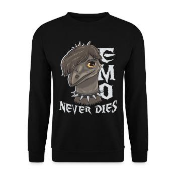 Emo Boy Emo Girl Emu Bird Emocore Punk Ästhetik - Unisex Pullover - Schwarz - Vorne - Alina (178cm) & Michal (187cm)