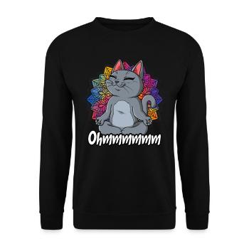 Yoga Ohmmm Namaste - Unisex Pullover - Schwarz - Vorne - Alina (178cm) & Michal (187cm)