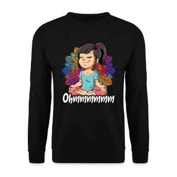 Yoga Ohmmm Namaste - Unisex Sweatshirt - black - Front - Alina (178cm) & Michal (187cm)