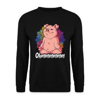 Yoga Ohmmm Namaste - Unisex Pullover - Schwarz - Vorne - Alina (178cm) & Michal (187cm)