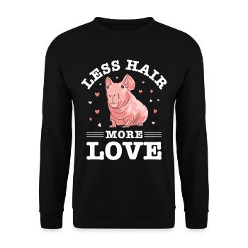 hairless guinea pig, skinny pig, - Unisex Sweatshirt - black - Front - Alina (178cm) & Michal (187cm)