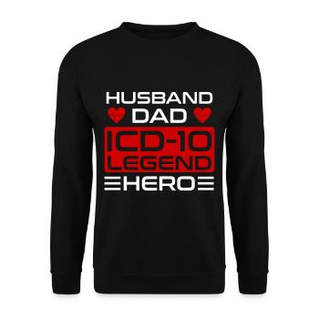 Codeur médical Profession Médical - Sweat-shirt Unisexe - noir - Devant - Alina (178cm) & Michal (187cm)