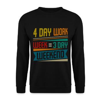 Job Profession Work Four-day week Office - Unisex Sweatshirt - black - Front - Alina (178cm) & Michal (187cm)