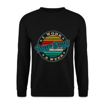Job Profession Work Four-day week Office - Unisex Sweatshirt - black - Front - Alina (178cm) & Michal (187cm)