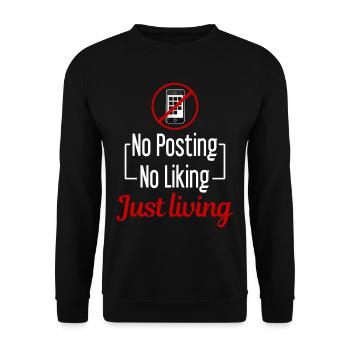 Technology pause, screen-free time, offline, - Unisex Sweatshirt - black - Front - Alina (178cm) & Michal (187cm)