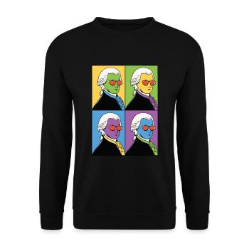 Mozart Classical music Musical composer - Unisex Sweatshirt - black - Front - Alina (178cm) & Michal (187cm)