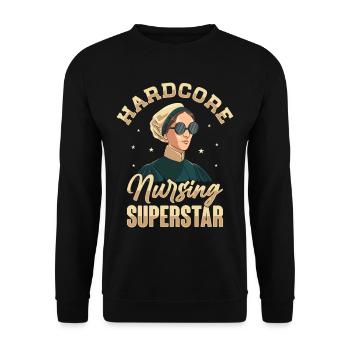 Krankenschwester Florence Nightingale Medizinische - Unisex Pullover - Schwarz - Vorne - Alina (178cm) & Michal (187cm)
