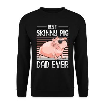 Cochon d’Inde sans poils Cochon maigre - Sweat-shirt Unisexe - noir - Devant - Alina (178cm) & Michal (187cm)