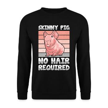 Cochon d’Inde sans poils Cochon maigre - Sweat-shirt Unisexe - noir - Devant - Alina (178cm) & Michal (187cm)