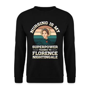 Krankenschwester Florence Nightingale Medizinische - Unisex Pullover - Schwarz - Vorne - Alina (178cm) & Michal (187cm)
