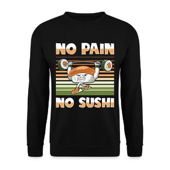 Japanisches Essen Sushi Liebhaber Bodybuilder - Unisex Pullover - Schwarz - Vorne - Alina (178cm) & Michal (187cm)