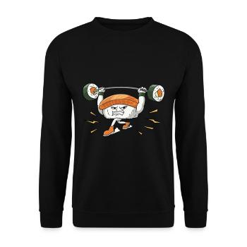 Cuisine japonaise Sushi Lovers Bodybuilders - Sweat-shirt Unisexe - noir - Devant - Alina (178cm) & Michal (187cm)