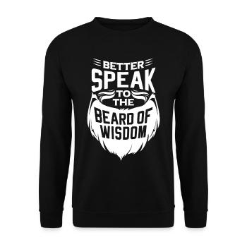 Barbu Visage poils moustache barbe - Sweat-shirt Unisexe - noir - Devant - Alina (178cm) & Michal (187cm)
