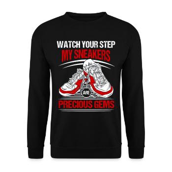 Chaussure Collector Shoemaker Sneaker Addict - Sweat-shirt Unisexe - noir - Devant - Alina (178cm) & Michal (187cm)