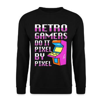 Video Players Retro Gamer Gaming Classic 80s - Unisex Sweatshirt - black - Front - Alina (178cm) & Michal (187cm)