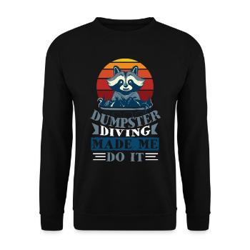 raton laveur amant des ordures collecte des ordures Conteneur à ordures - Sweat-shirt Unisexe - noir - Devant - Alina (178cm) & Michal (187cm)
