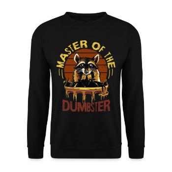 Waschbär Liebhaber Müll Sammeln Müllcontainer - Unisex Pullover - Schwarz - Vorne - Alina (178cm) & Michal (187cm)