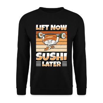 Japanisches Essen Sushi Liebhaber Bodybuilder - Unisex Pullover - Schwarz - Vorne - Alina (178cm) & Michal (187cm)