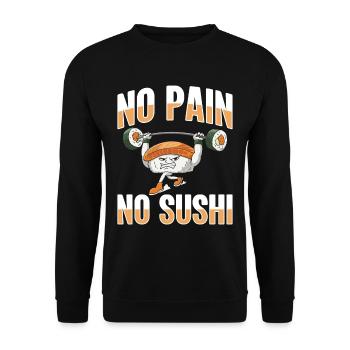 Japanisches Essen Sushi Liebhaber Bodybuilder - Unisex Pullover - Schwarz - Vorne - Alina (178cm) & Michal (187cm)
