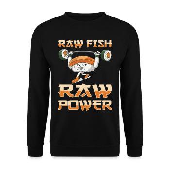 Japanisches Essen Sushi Liebhaber Bodybuilder - Unisex Pullover - Schwarz - Vorne - Alina (178cm) & Michal (187cm)