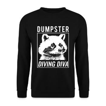 Raccoon lover garbage collecting garbage containers - Unisex Sweatshirt - black - Front - Alina (178cm) & Michal (187cm)