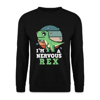 Anxiety Design I'm a nervous Rex - Unisex Sweatshirt - black - Front - Alina (178cm) & Michal (187cm)
