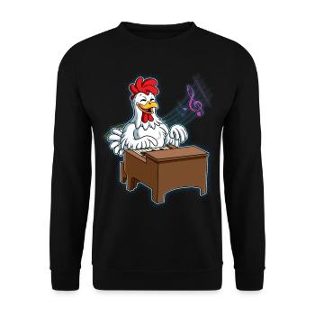 Joueur de piano de poulet - Sweat-shirt Unisexe - noir - Devant - Alina (178cm) & Michal (187cm)