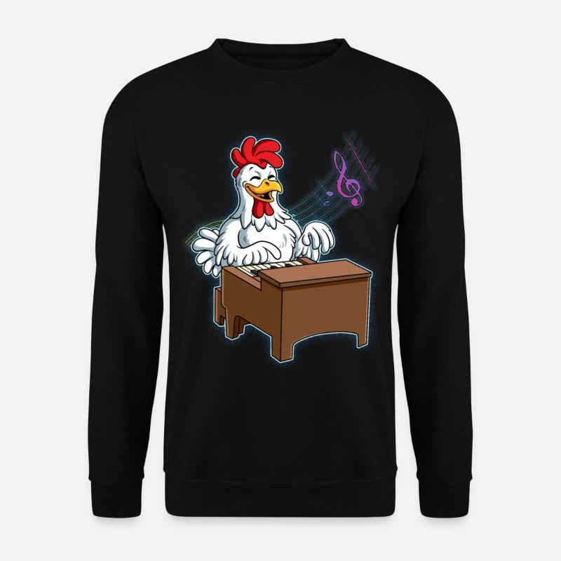Chicken Piano Player - Unisex Sweatshirt - black