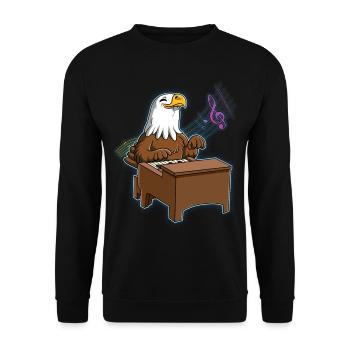 Adler Pianiste - Sweat-shirt Unisexe - noir - Devant - Alina (178cm) & Michal (187cm)