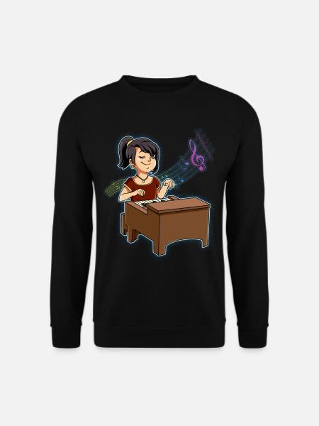 Mädchen Klavierspieler - Unisex Pullover - Schwarz