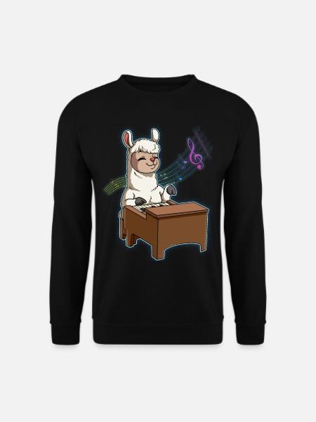 Lama Piano Player - Unisex Sweatshirt - black