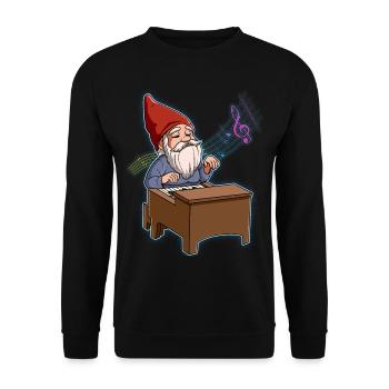 Gnom Klavierspieler - Unisex Pullover - Schwarz - Vorne - Alina (178cm) & Michal (187cm)