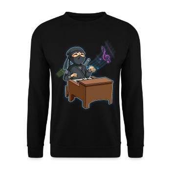 Pianiste Ninja - Sweat-shirt Unisexe - noir - Devant - Alina (178cm) & Michal (187cm)