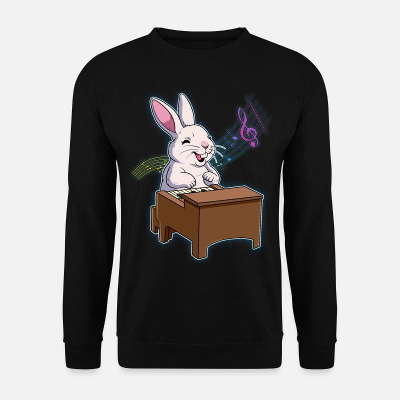 Rabbit Piano Player - Unisex Sweatshirt - black