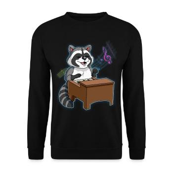 Joueur de piano raton laveur - Sweat-shirt Unisexe - noir - Devant - Alina (178cm) & Michal (187cm)