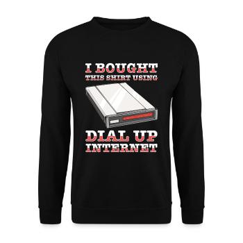 90er Nostalgie Retro 90er Einwahl Internet Vintage - Unisex Pullover - Schwarz - Vorne - Alina (178cm) & Michal (187cm)