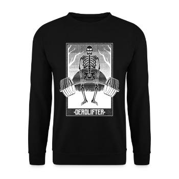 Deadlifter Skeleton Bodybuilding Fitness Workout - Sweat-shirt Unisexe - noir - Devant - Alina (178cm) & Michal (187cm)