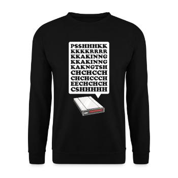 90er Nostalgie Retro 90er Einwahl Internet Vintage - Unisex Pullover - Schwarz - Vorne - Alina (178cm) & Michal (187cm)