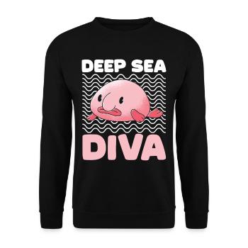 Meeresbiologe Tiefseefisch Blobfisch Ozean - Unisex Pullover - Schwarz - Vorne - Alina (178cm) & Michal (187cm)