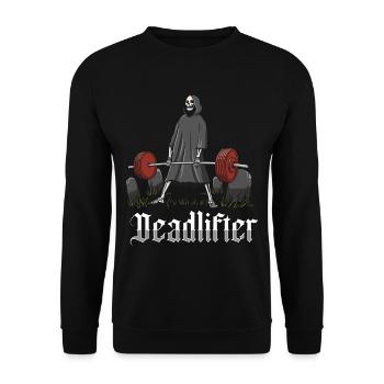 Deadlifter Skeleton Bodybuilding Fitness Workout - Sweat-shirt Unisexe - noir - Devant - Alina (178cm) & Michal (187cm)